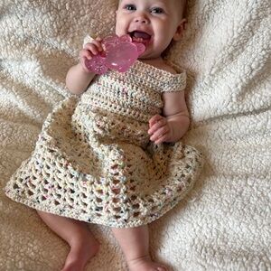 Handmade Cream Crochet Baby Dress